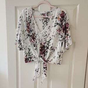 Luq Floral Tie-Front Blouse